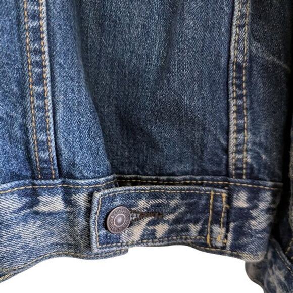 Levis Trucker Jacket Mens XL Standard 72334 Red Tab Blue Jean Denim Retro Biker - Picture 5 of 7